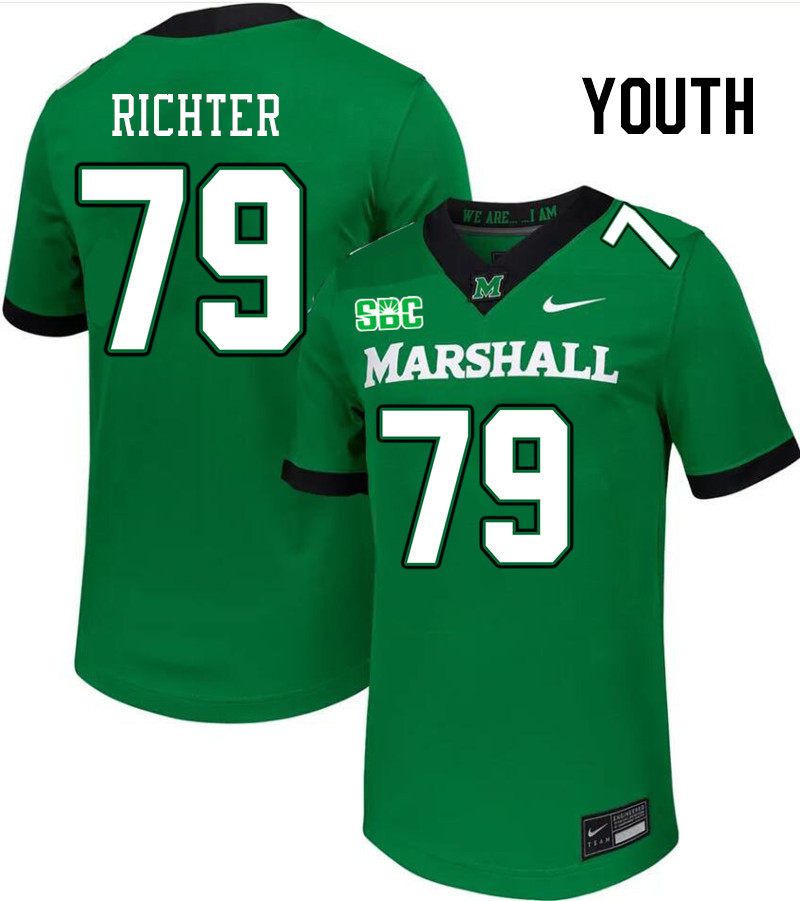 Youth #79 Christian Richter Marshall Thundering Herd SBC Conference College Football Jerseys Stitche